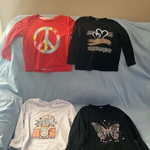 Brand new various toddler girls long sleeve graphic shirts